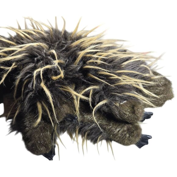 Folkmanis Porcupine Hand Puppet Plush Toy Brown stuffed animal pretend play - Picture 3 of 6